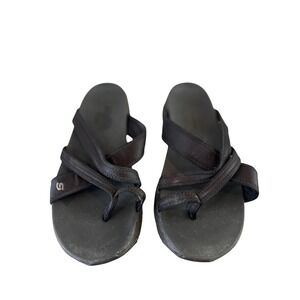 Skechers Arch Fit Black Strappy Sandals Comfort Walking Shoes Womens Size 9